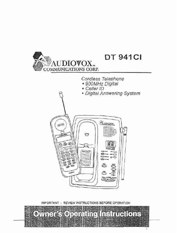 Audiovox Answering Machine DT 941 CI-page_pdf
